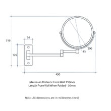 Ablaze Round 1&10x Magnification Wall Mounted Shaving Mirror